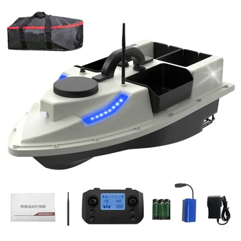 Радиоуправляемая лодка-приманка с GPS, 500 м, беспроводной пульт дистанционного управления, рыболовная лодка-приманка, рыболовный фидер, рыболовный инструмент с 4 контейнерами для приманки, нагрузка 2 кг