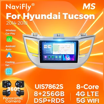 NaviFly UIS7862S 8G 128G Android Все в одной Автомобильной Интеллектуальной Системе Для Hyundai Tucson 3 2015 - 2018 Встроенный Carplay DSP GPS FM