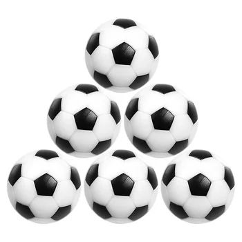 6 шт. Игрушки для настольного футбола, маленькие футбольные мячи для мини-футбола, черно-белые мячи для настольного футбола (32 мм)