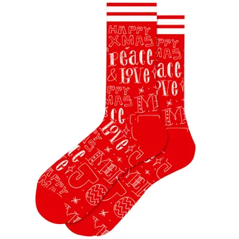 Мужские модные Рождественские Носки Мужские удобные Повседневные Хлопчатобумажные Носки Для Спорта И Отдыха Теплые длинные Носки с буквенным принтом 2023