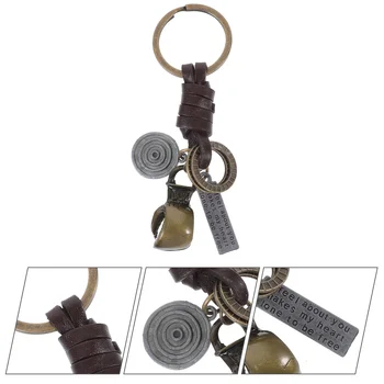 Креативный брелок для ключей для мужчин и женщин, маленькие подарки, боксерские перчатки из сплава бронзы, плетеный кулон в стиле ретро