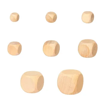 70шт 16 мм 18 мм Пустые деревянные кубики для изготовления кубиков Маленький деревянный незаконченный деревянный кубик 2 размера со скругленными углами для поделок своими руками