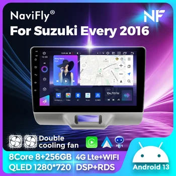Автомагнитола Navifly 2Din Android Auto Wireless 9-дюймовая для SUZUKI Every Wagon 2015 + GPS CarPlay Монитор Интеллектуальные системы Стерео