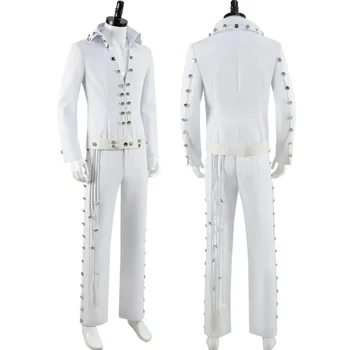 Косплей костюм CosDaddy Movie Presley для взрослых, мужская белая рубашка, брюки, костюмы на Хэллоуин, карнавальный костюм