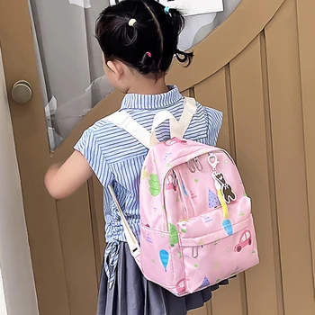 Детский мультяшный рюкзак с принтом дерева и автомобиля, школьные рюкзаки для девочек, повседневная школьная сумка большой емкости для мальчиков