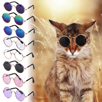 Милые забавные модные солнцезащитные очки для кошек и собак, товары для домашних животных двух размеров, классные очки, реквизит для фотосессии со щенком и кошкой, очки для косплея учителя, бакалавра