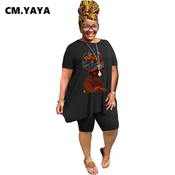 См. YAYA, женский тренировочный комплект из двух предметов, спортивный костюм 2022, футболка и шорты для африканской девушки, соответствующий комплект, спортивный костюм
