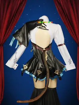 Аниме-игра Genshin Impact Линетт косплей Парик Полный комплект костюма Помощника Фокусника Карнавальная Униформа одежда Женское платье на Хэллоуин