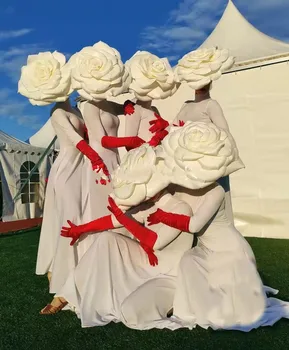 Бар белый цветочный головной убор сексуальный комбинезон для девочек gogods вечеринка танец на подиуме День Святого Валентина