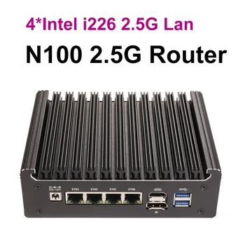 Программный маршрутизатор K32 Intel N100 pfSense Firewall 4x Intel 2.5G i226 Промышленный безвентиляторный мини-ПК HD2.0 OPNsense PVE ESXi