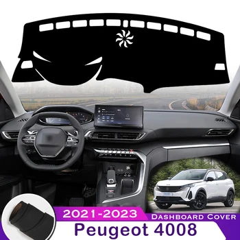 Для Peugeot 4008 2021 2022 2023 Приборная панель автомобиля Защитная накладка Приборная платформа Крышка стола Кожаный бархатный коврик Защитная накладка