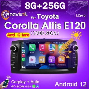 Для Toyota Corolla E120 BYD F3 беспроводной Carplay 2 Din Android 12 автомагнитол naviagtion GPS плеер авто стерео аудио экран BT 4G