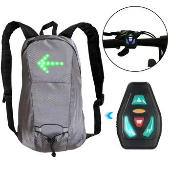 15-литровый велосипедный рюкзак со светодиодной подсветкой указателя поворота, велосипедная сумка с беспроводным пультом дистанционного управления, безопасная для бега на открытом воздухе, Ночная дорожная сумка
