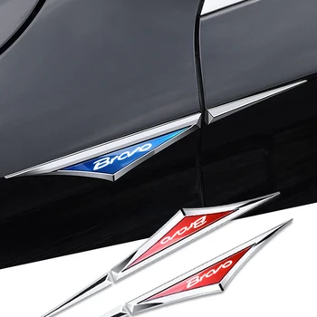 2 шт./компл. для Fiat BRAVO Металлическая наклейка на крыло автомобиля Внешние декоративные наклейки Модификация эмблемы автомобиля Автомобильные аксессуары