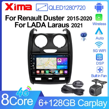 XIMA XV6 Android 2 Din Автомагнитола для Renault Duster 2015-2021 Для LADA Largus 2021 Мультимедиа dvd Carplay Автоматическая GPS Навигация