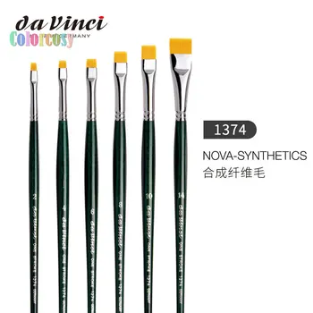 Кисть Da Vinci Nova серии 1374 One Stroke, синтетическая короткая плоская кисть One Stroke, легко моется и отлично подходит для декоративных техник