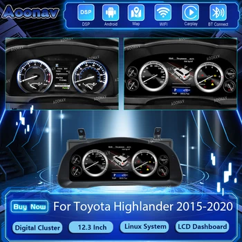 Цифровой кластер для Toyota Highlander 2015-2020 Приборная панель, спидометр, ЖК-дисплей, виртуальная кабина, система Linux