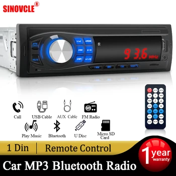 SINOVCLE Автомобильный Радиоприемник 1 DIN Стерео Bluetooth Громкая Связь Музыка TF Карта USB AUX Вход FM-радиоприемник Один MP3-плеер