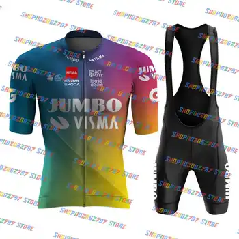 2024 Jumbo Visma Велоспорт Джерси Комплект Одежды Лето С Коротким Рукавом MTB Велоспорт Велосипед Джерси Ropa De Ciclismo