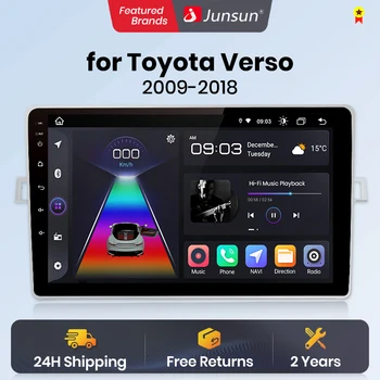 Junsun V1 AI Voice Беспроводной CarPlay Android Авторадио для Toyota Verso R20 2009-2018 4G Автомобильный Мультимедийный GPS 2din авторадио