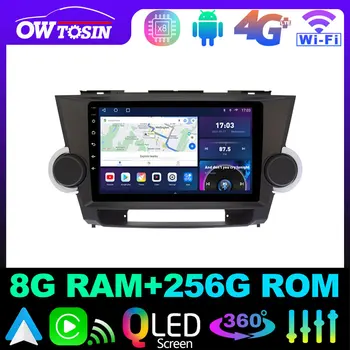 Owtosin QLED 1280*720P 8 Core 8 + 128G Автомагнитола для Toyota Highlander 2 Kluger XU40 2007-2013 GPS Carplay Android Auto Parrot BT