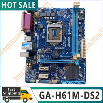 Оригинальная Материнская Плата GA-H61M-DS2 LGA 1155 DDR3 16 ГБ Для Настольной Материнской платы Intel H61 H61M-DS2 SATA II Micro ATX Systemboard 100%