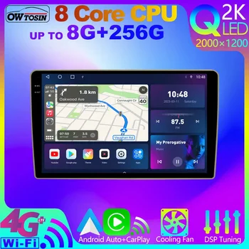 Owtosin QLED 2K Android 12, 8G + 256G DAB Автомобильный Мультимедийный Радиоплеер Для Toyota Sienta 2003-2015 WiFi GPS CarPlay Стерео Головное Устройство