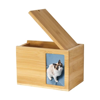 Персонализированная деревянная урна для кремации домашних животных с фоторамкой для собак и кошек - Мемориальная коробка на память для праха и памятных подарков
