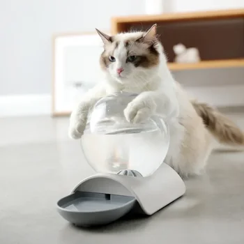 Электричество Большая автоматическая кормушка для домашних животных Без дозатора для питья Водяной пузырь для кошки Миска для питья Фонтан