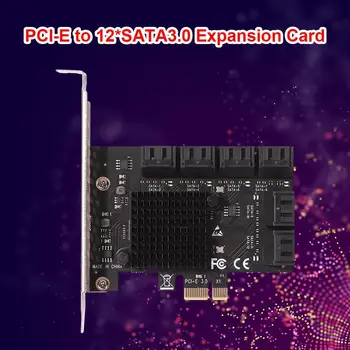 Адаптер контроллера Riser Карта расширения PCIE Адаптер с 12 портами 6 Гбит/с PCI-Express X1 на платы контроллера SATA 3.0