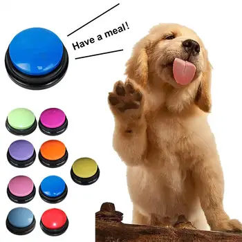 Экологичная звуковая кнопка Портативный диктофон для собак, устойчивый к укусам, избавляющий от скуки, Записываемая кнопка разговора для домашних собак
