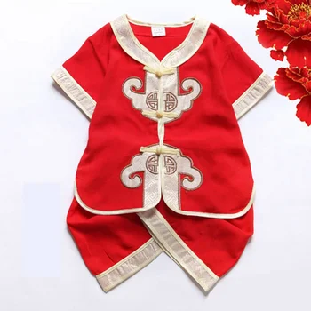 Комплект одежды для китайских традиционных костюмов для девочек, весенний праздничный замок, одежда для вечеринки по случаю дня рождения, одежда для новорожденных мальчиков