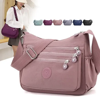 Женская сумка-мессенджер, большая вместительная сумка через плечо, модная косметичка из полиэстера, простая и универсальная сумка через плечо.