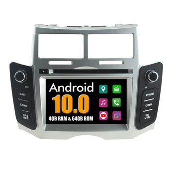 Автомобильный Мультимедийный плеер CarPlay для Toyota Yaris 2005-2011 Android 10,0 4G + 64G DVD-радио GPS-Навигация Bluetooth PhoneLink