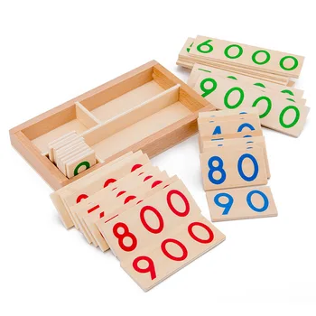 Обучающая карточка Монтессори с деревянными цифрами 1-9999, Учебные пособия по математике для детей, игрушки для раннего развития для детей