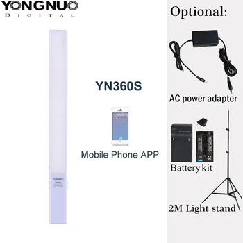 YONGNUO YN360S YN360 Ultra-thin Handheld Ice Stick LED Video Light 3200 k-5500 k Управление приложением для телефона LED Fill Lighting Stick + Запчасти