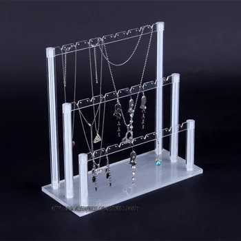 Высококачественная 3-слойная стойка для ювелирных изделий, держатель для сережек, ожерелье, подставка для браслета, витрина