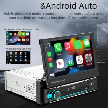 7-Дюймовый Аудио-радио Bluetooth-совместимый Беспроводной Carplay Android Auto Mirrorlink WiFi Камера заднего Вида HD Сенсорный Экран FM TF /USB