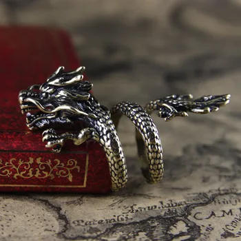 Кольцо дракона мужская открытая личность одиночное модное мужское кольцо на указательный палец женское модное студенческое кольцо дракона в стиле ретро