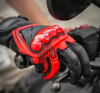 Защитные мотоциклетные перчатки из ТПУ для мужчин и женщин, четырехсезонные, дышащие, из овчины, защищающие от падения