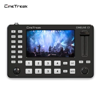 CINETREAK CINELIVE C1 5-дюймовый ЖК-экран FHD с 4-канальным Переключателем Видеомикшера HDMI с Управлением PTZ-Записью с Хромакей для Прямой Трансляции