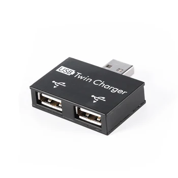 USB2.0 Штекерное Зарядное Устройство с двумя портами, Двойной 2-Портовый USB-Разветвитель, Концентратор, Адаптер, Конвертер