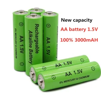 2022 Новая батарея типа АА, перезаряжаемая батарея NI-MH емкостью 3000 мАч, батарея 1,5 В типа АА для часов, мышей, компьютеров, игрушек и так далее