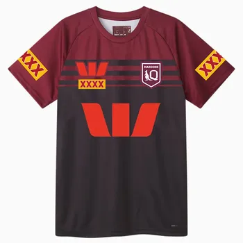 Тренировочная футболка для регби 2023 Queensland Maroons State of Origin с индивидуальным названием и номером Размер S-5XL