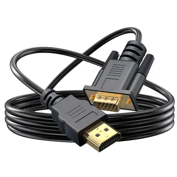 1080P HDMI-совместимый штекер к VGA-штекеру 60 Гц HDMI-совместимый кабель к VGA-адаптеру цифро-аналоговый 1,8 М для ноутбука