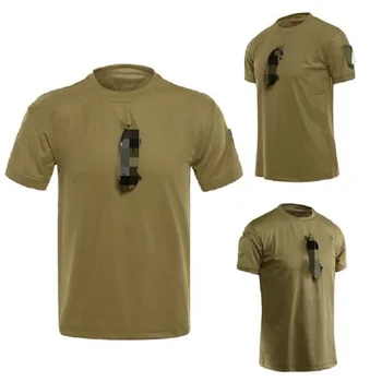 Тактическая футболка на открытом воздухе, однотонная, с круглым вырезом, Быстросохнущая, дышащая, с короткими рукавами KK BK RG WG