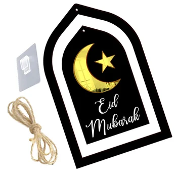 Мусульманский Листинг Макет Вечеринки Подвесное Украшение Для Праздника Ид Мубарак Круглая Вывеска Декор Двери Домашний Фестиваль Золото