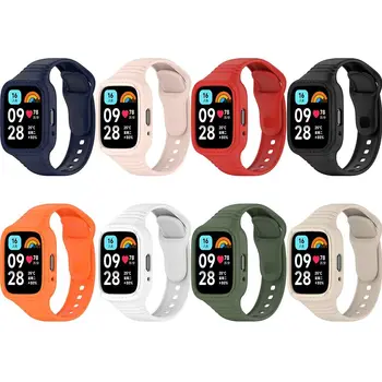 Силиконовый чехол + ремешок Мягкий браслет Защита ремешка для наручных часов сменный ремешок для смарт-часов Redmi Watch 3 Active