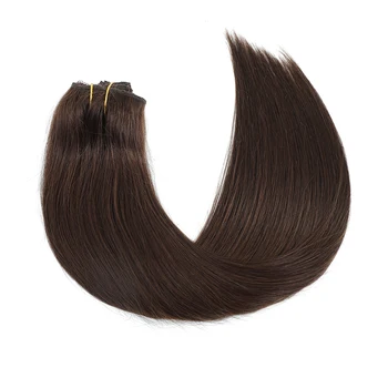 Заколка для наращивания человеческих волос на всю голову, бразильская машинка, заколки для волос Remy, светлые 14-дюймовые натуральные человеческие волосы