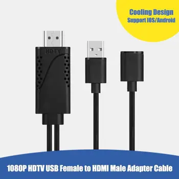 USB Женский к HDMI-совместимому мужчине 1080P HDTV ТВ Цифровой AV кабель-адаптер Кабель-конвертер для IOS Android Кабель-адаптер